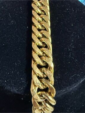 Gold Stainless steel w/proofMen's Gold Cuban Link Bracelet - Classic Chain Style